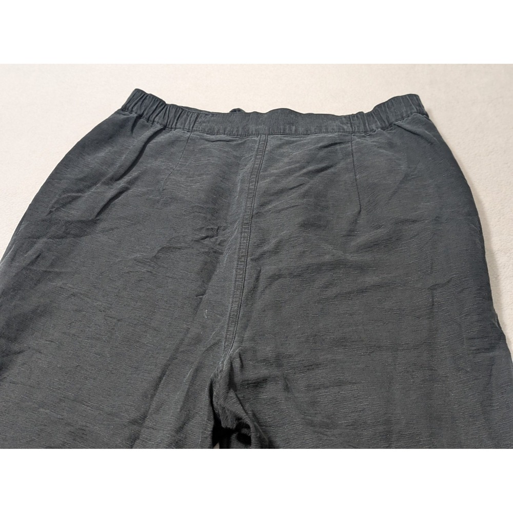 Linden Hill 100% Silk Pants Black Wide Leg Size Small Cropped Lagenlook Washable - Picture 5 of 11